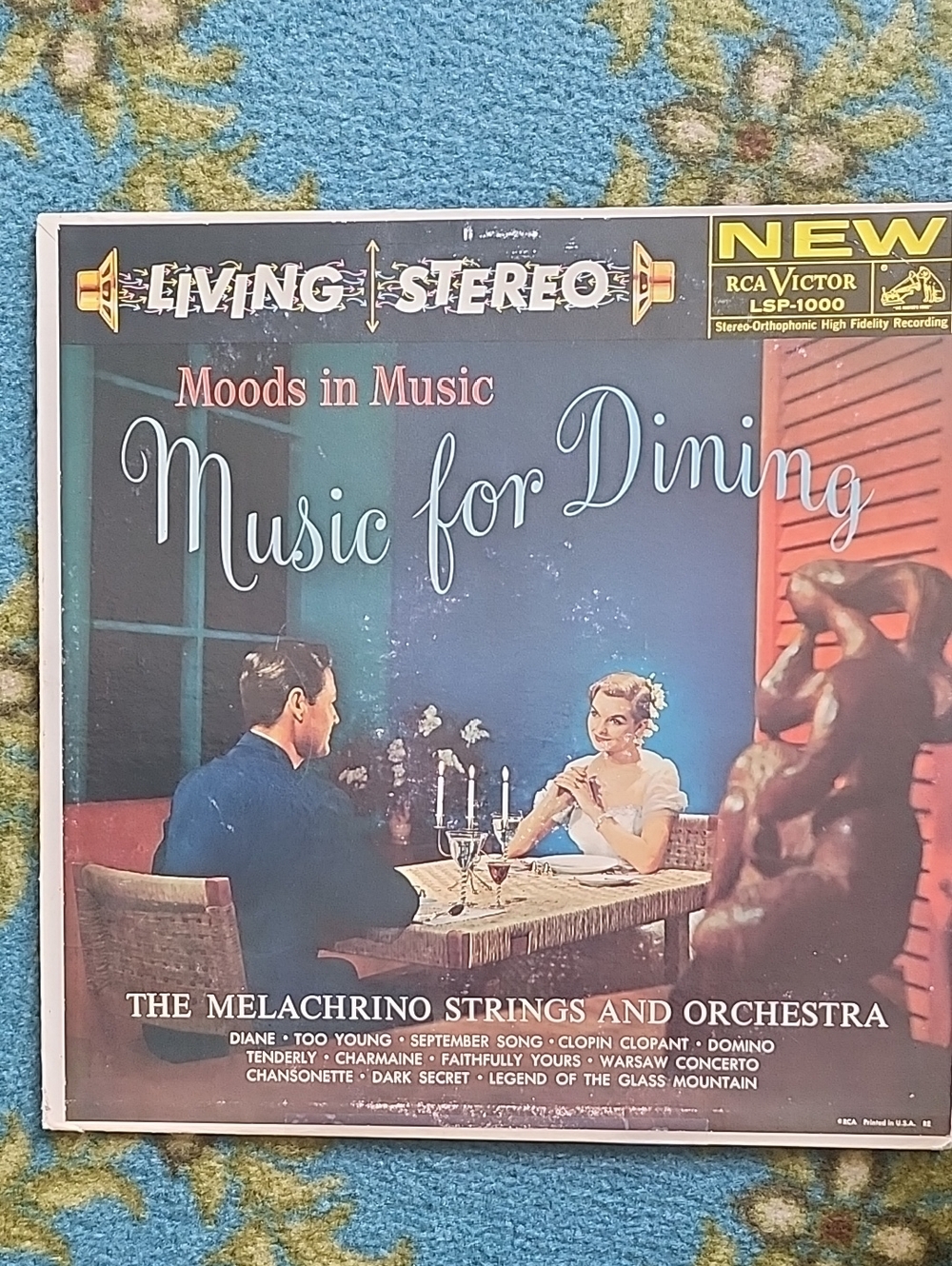 Living Stereo 'Music for Dining' Vintage Album Cover Art - Blue